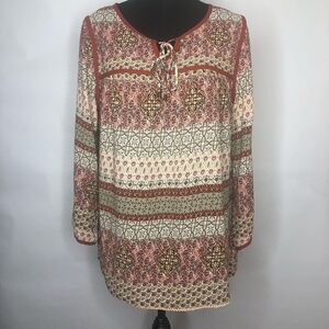 Skies are blue womans boho blouse top